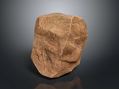 Natural Decorative Stone Block With Rough Surface And Earthy Textural Details 3d model