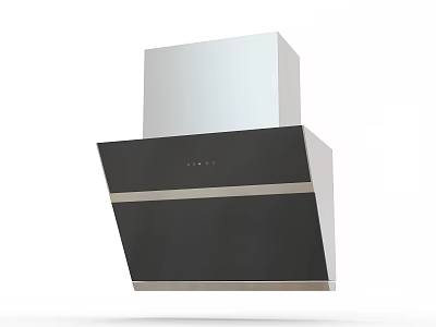 Modern Kitchen Range Hood With Stainless Steel And Glass Panel Design 3d model