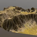 Scenic Mountain Landscape Featuring Rugged Peaks Rocky Terrain And Yellow Patches