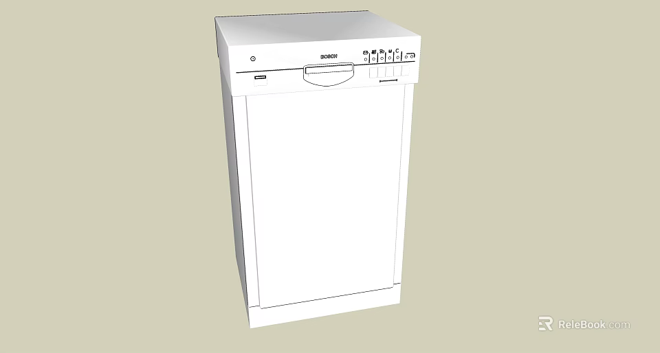 Modern White Washing Machine With User Friendly Control Panel Features 3d model 
