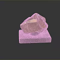 Natural Wood Stone With Brown Texture On Black Base And Label J001
