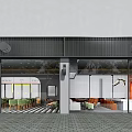 Modern Milk Tea Shop Exterior With Glass Windows And Indoor Seating Green Chairs Wooden Tables