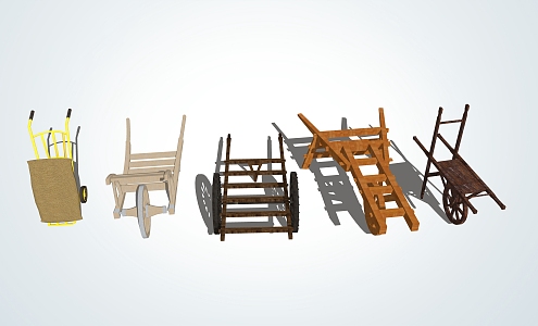 Chinese Farm Tools Farm Tools Single-wheel Driving 3d model