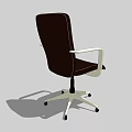 Modern Brown Office Chair With White Armrests And Rolling Base Design 3d model