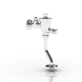 Silver Metal Faucet with Modern Design Control Knobs Curved Spout and Stable Base
