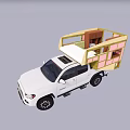 White Pickup Truck With Camper Unit On Roof For Mobile Camping Living