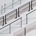 Modern Railings Design With Sleek Metal Frames And Glass Panels For Staircase