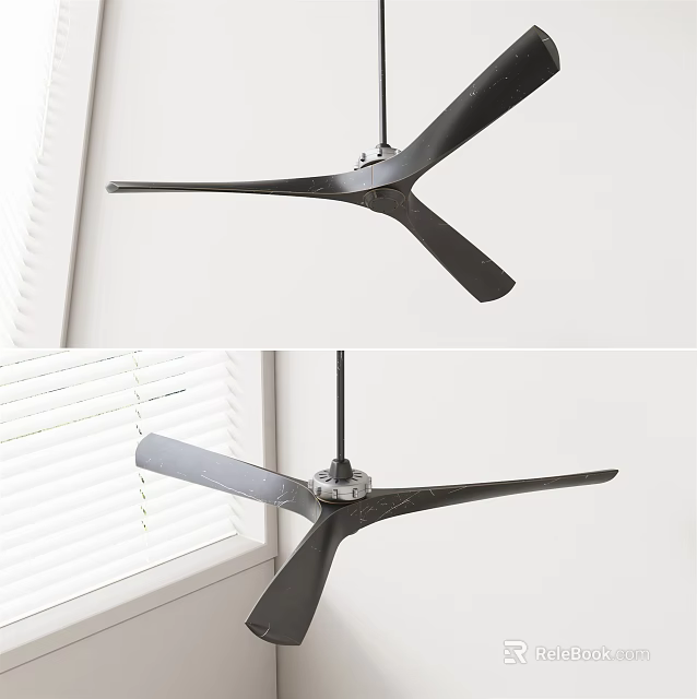 Modern Minimalist Ceiling Fan With Three Blades For Indoor Home Decoration 3d model
