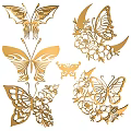 Wooden Butterfly And Flower Laser Cut Wall Decor For Home Decoration