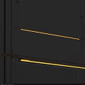 Chic Modern Gold Linear Pendant Light With Glass Shade For Kitchen Interior