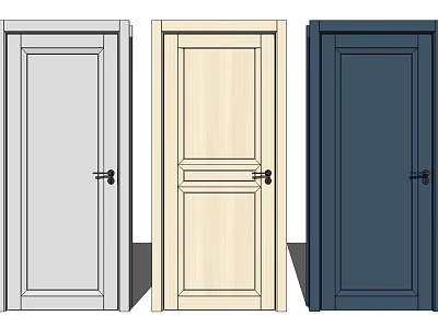 Modern door single door combination 3d model