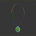 Elegant Gold Chain Necklace With Green Heart Shaped Gemstone Pendant Daily Fashion Accessory