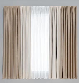 Modern Curtain Simple Curtain Hanging Curtain Gauze Curtain 3d model