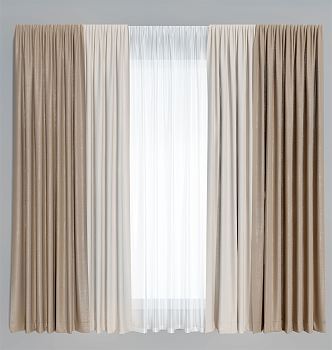 Modern Curtain Simple Curtain Hanging Curtain Gauze Curtain 3d model