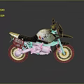 Stylish Adventure Motorcycle With Black Seat Metallic Engine Red Accents And Off-Road Wheels