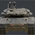 Military Tank With Heavy Armor Turret Long Cannon Barrel And Durable Tracks