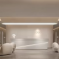 Modern Company Front Desk 3d model