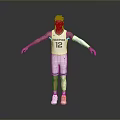 Man in White Timberwolves Jersey Number 12 with Arm Sleeves and Outstretched Arms