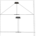 Geometric Modern Pendant Light With Black Metal Frame And Linear LED Illumination