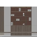 Modern Entryway Cabinet and Side Cabinet with Wooden Texture Open Shelves and Storage Space