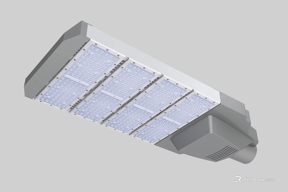 LED Outdoor Street Light with Multiple Bright LED Panels and Durable Metal Housing 3d model 