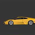 Yellow Luxury Sports Car With Sleek Design Black Roof And Silver Wheels