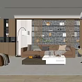 Modern Living Room Interior With Sofa Coffee Table Decorative Wall Floor Lamp And Accent Chair