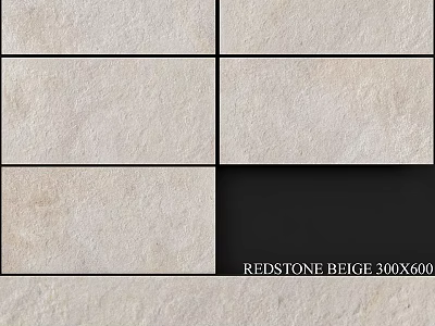 Redstone Beige 300X600 Natural Stone Tile With Textured Surface For Wall And Floor 3d model