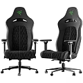 Comfortable Black Gaming Chairs With Green Logo Diamond Quilted Design And Adjustable Armrests