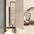 Modern Dining and Living Room Interior With Sofa Coffee Table Dining Table And Marble Wall Decor