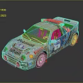 White Rally Car Featuring Shell Mobil 1 Decals Muddy Body And Number 1