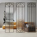 Modern Decorative Metal Room Divider With Intricate Patterns For Living Space