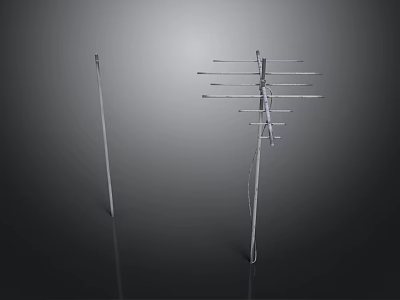 Household Metal TV Antenna With Two Different Designs For Better Signal Reception 3d model