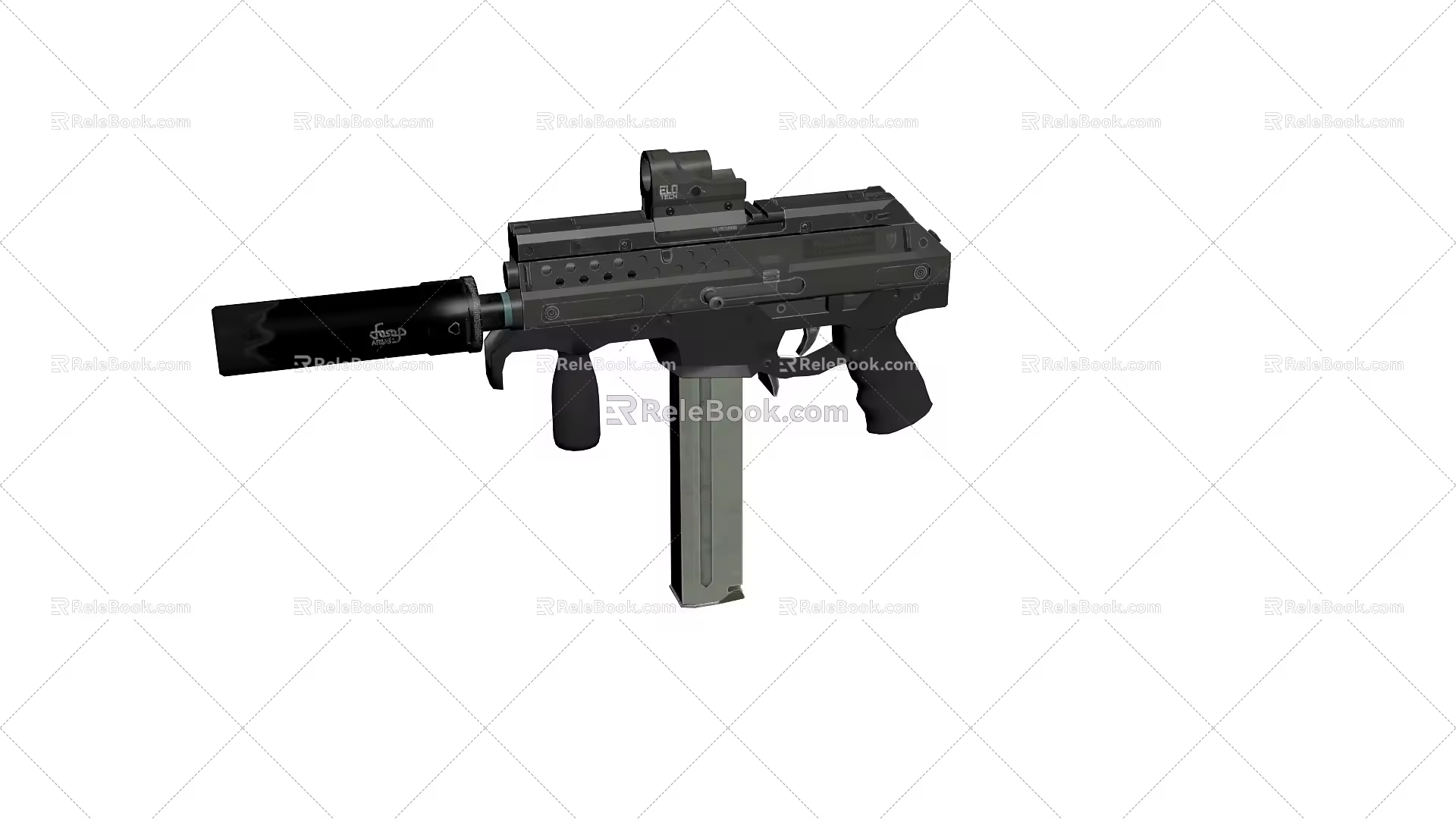 automatic submachine gun 3d model