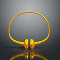 Golden Ring Shaped Hardware Tool With Dragon Head Design Ends And Durable Metal Construction
