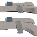 Modern Multiplayer Sofa Fabric Multiplayer Sofa 3d model