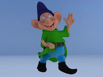 Modern animation Q version characters 3d model