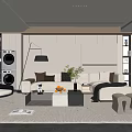 Modern Living Room Interior With Beige Sofa Coffee Table Floor Lamp And Area Rug