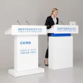 China High Tech Forum 2025 Speaker At White Podium With Blue Logo