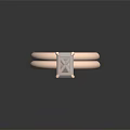 Stylish Rose Gold Ring With Square Gemstone Minimalist Design Fashion Accessory For Women