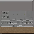 Modern White Bookcase Interior Design With Multiple Shelves Books And Decor 3d model