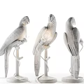 White Parrot Shaped Table Lamps Set of Three with Decorative Bird Design
