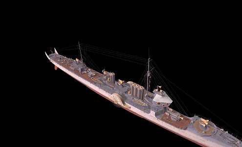 modern warship battleship destroyer 3d model