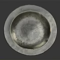 Shiny Silver Metal Plate With Worn Surface On Black Background And Reflection 3d model