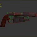 Vintage Pistol with Rustic Wooden Grip Antique Metal Body Isolated on Dark Background