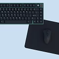 Sleek Modern Computer Keyboard Mouse And Mouse Pad For Workspace Setup 3d model
