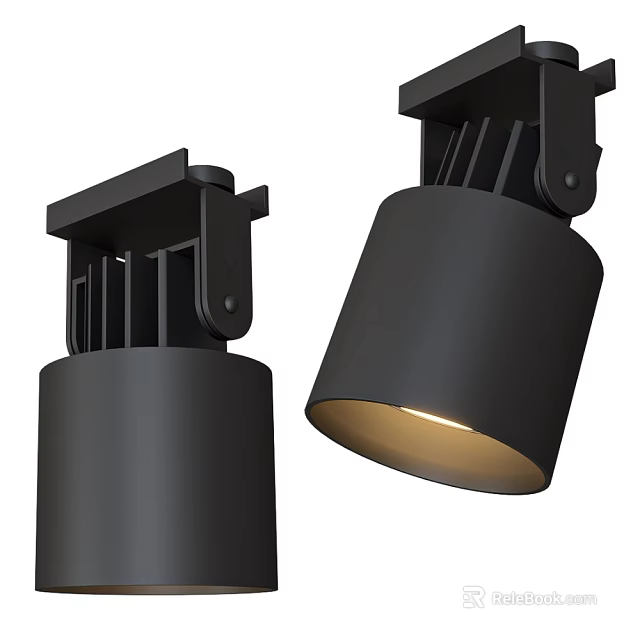 Black Modern Downlights And Spotlights With LED Bright Ceiling Lighting Design 3d model