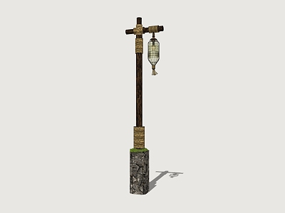 High pole lamp rural street lamp landscape lamp 3d model