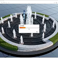 Modern Fountain Round Fountain Pool Square Fountain Water Column Water Drop 3d model