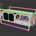 Mechanical Frame Device With White Metal Structure And Black Panel Components